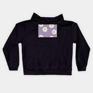 Daisies with purple background Kids Hoodie